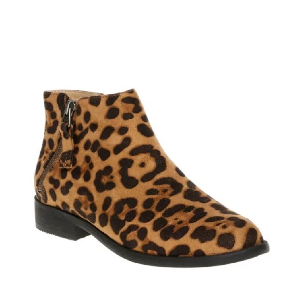 Time and Tru Two Zip Bootie, Leopard Print